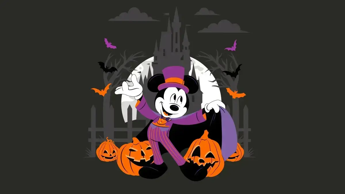 Dibujo de Mickey disfrazado de halloween