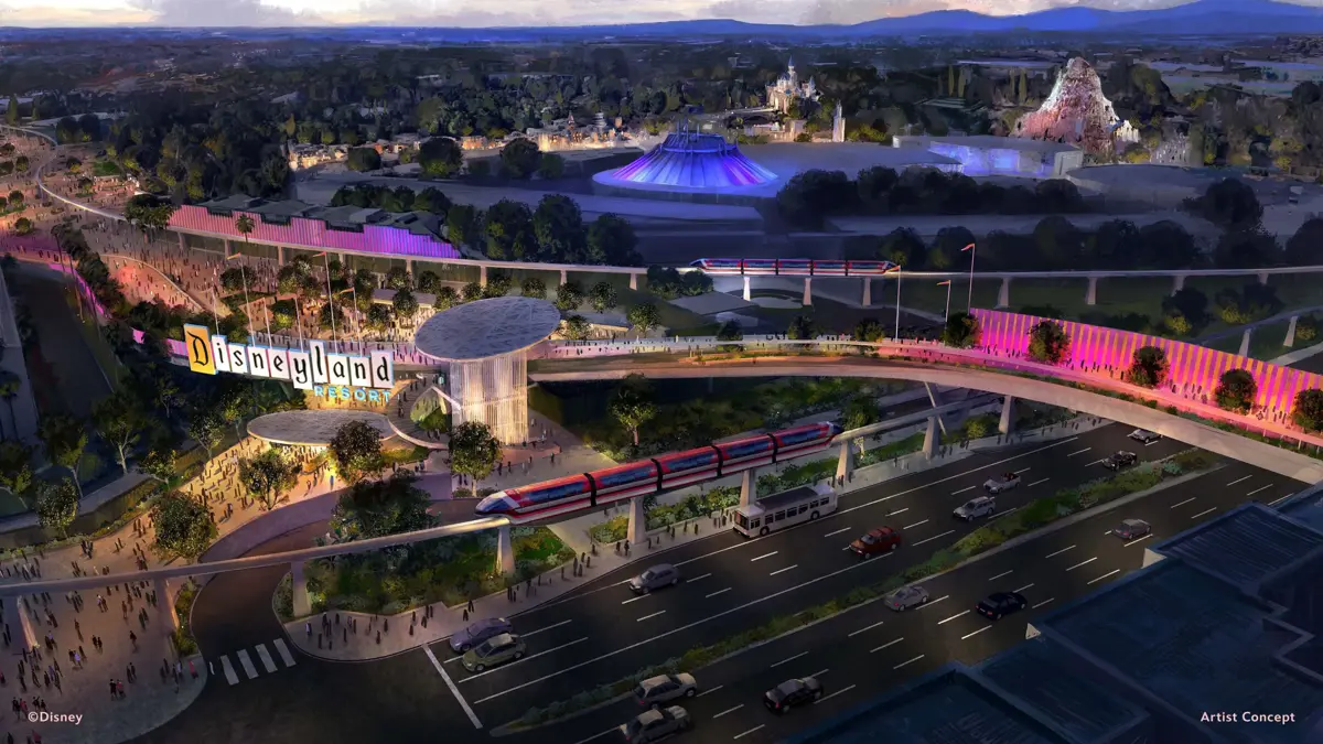 Hub de monoriel y transporte en Disneyland Resort